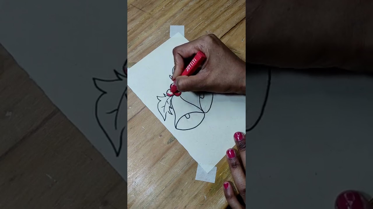 How to Draw Christmas Bell with Oil Pastel / Christmas Drawing / Please Subscribe #shorts
