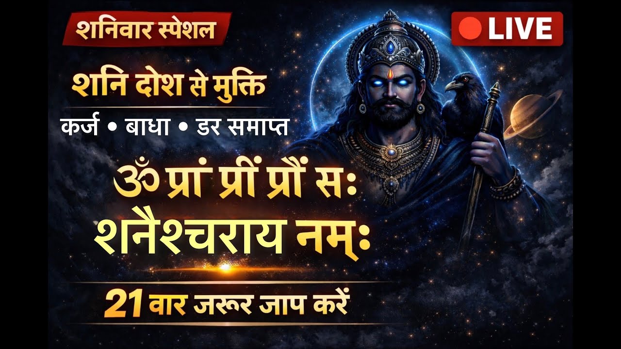 🔴 LIVE Shani Beej Mantra|ॐ प्रां प्रीं प्रौं सः शनैश्चराय नमः | Saturday Special कर्ज, बाधा मुक्ति
