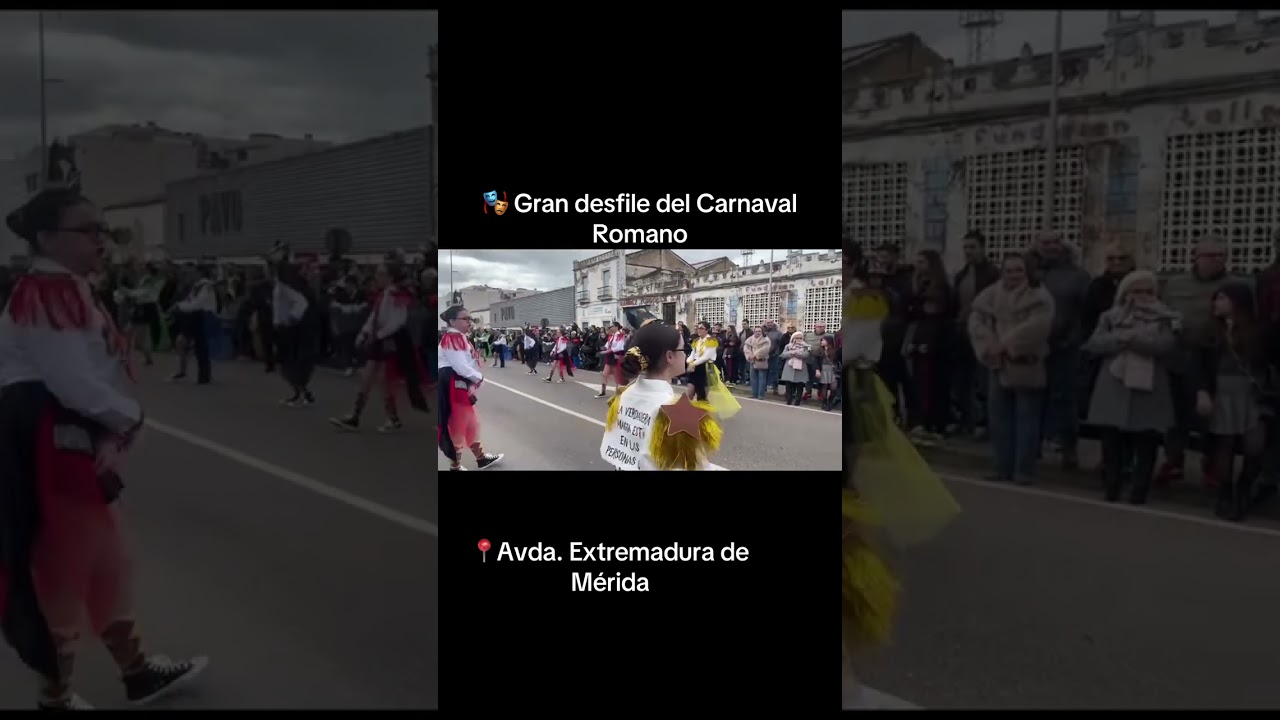 🎭 #TVEX #carnavalromano Gran Desfile del domingo en la Avda. de Extremadura de Mérida