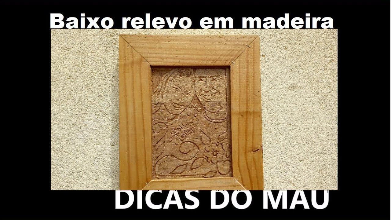 Baixo relevo com Micro Ret&iacute;fica, entalhe em madeira. (music video)