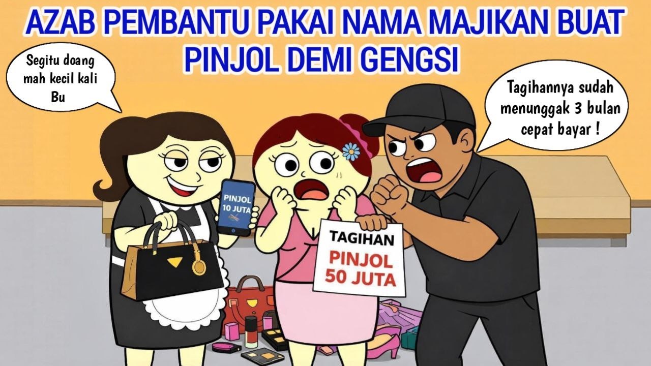 AZAB PEMBANTU PAKAI NAMA MAJIKAN BUAT PINJOL DEMI GENGSI || ANIMASI AZAB