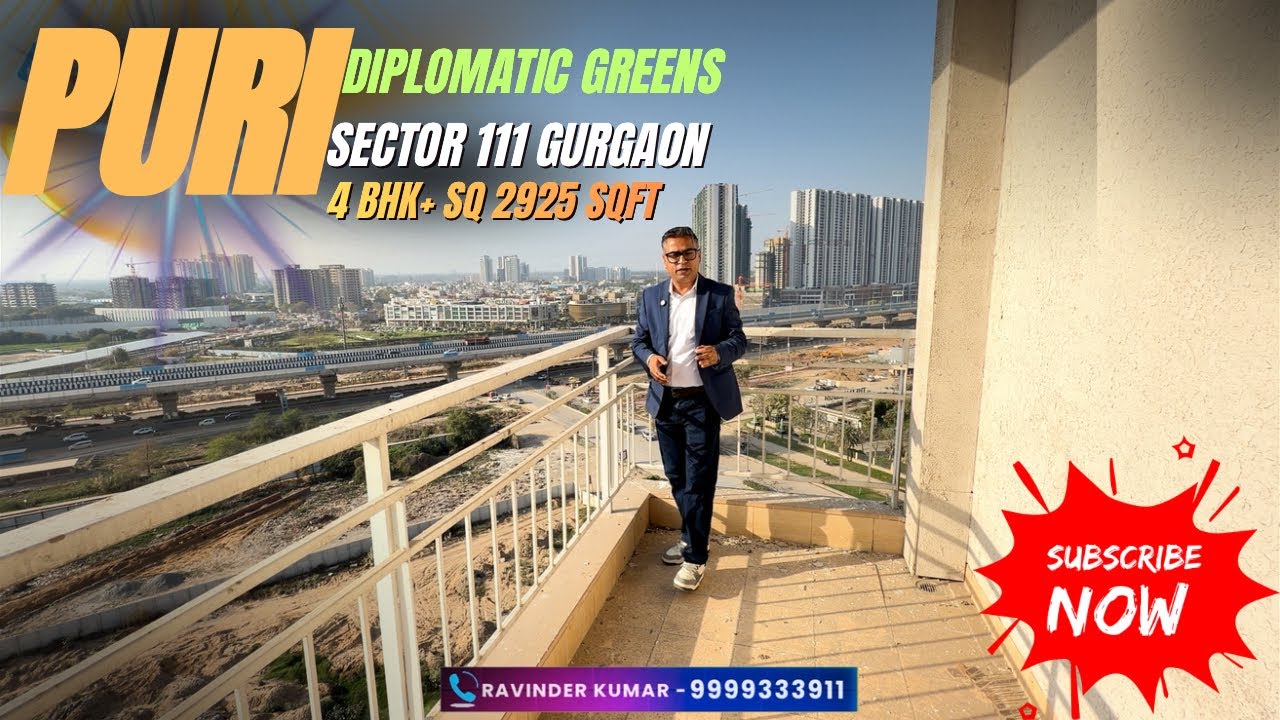 Puri Diplomatic Greens Sector 111 Gurgaon | Luxury 4 BHK + SQ Apartment Tour | Dwarka Expressway