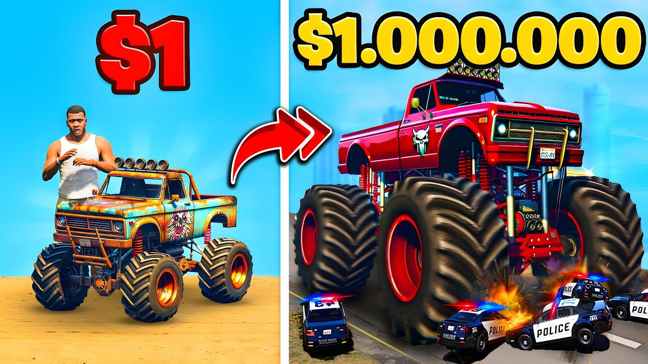 $1 to $1,000,000 Monster Truck in GTA 5