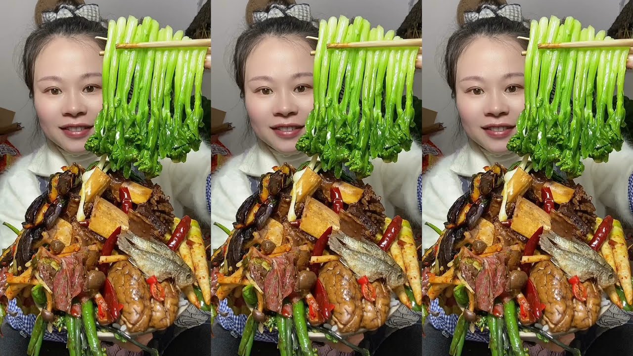 🔥 Homemade Mukbang | Braised Pork, Water Spinach, Eggs & Super Spicy Chili 🌶️ | Super delicious