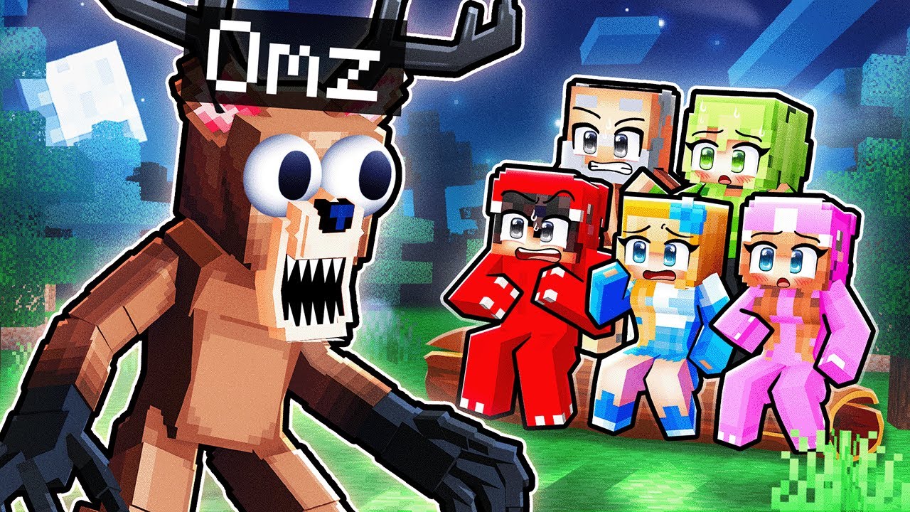 Playing as the DEER MONSTER in Minecraft 99 Nights in the Forest To Prank Crazy Fan Girl!