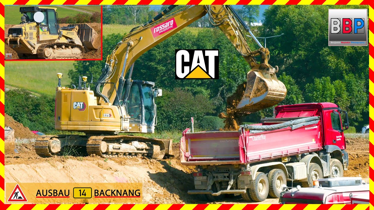 CAT 325, 963K, IVECO, Mercedes Trucks, B 14 Backnang, 2024.   #caterpillar #excavator