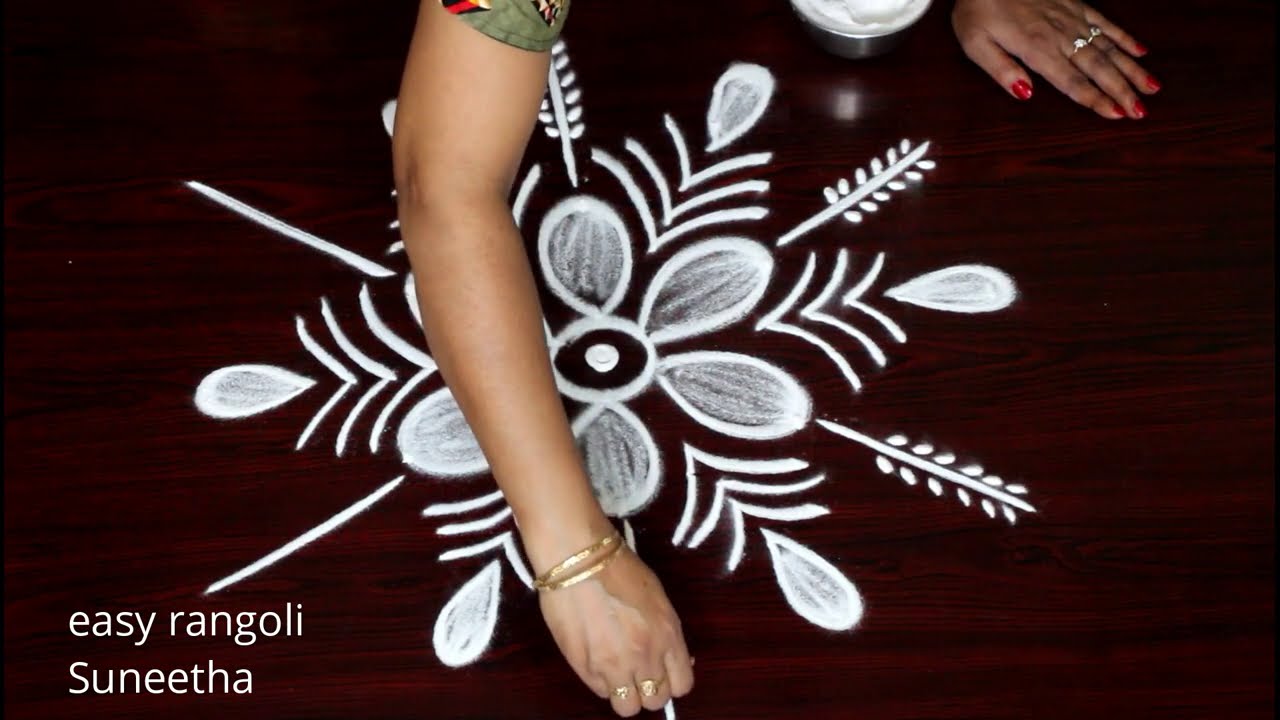 2 Small cute rangoli muggulu with 3 dots || Latest rangoli & kolam designs by Suneetha