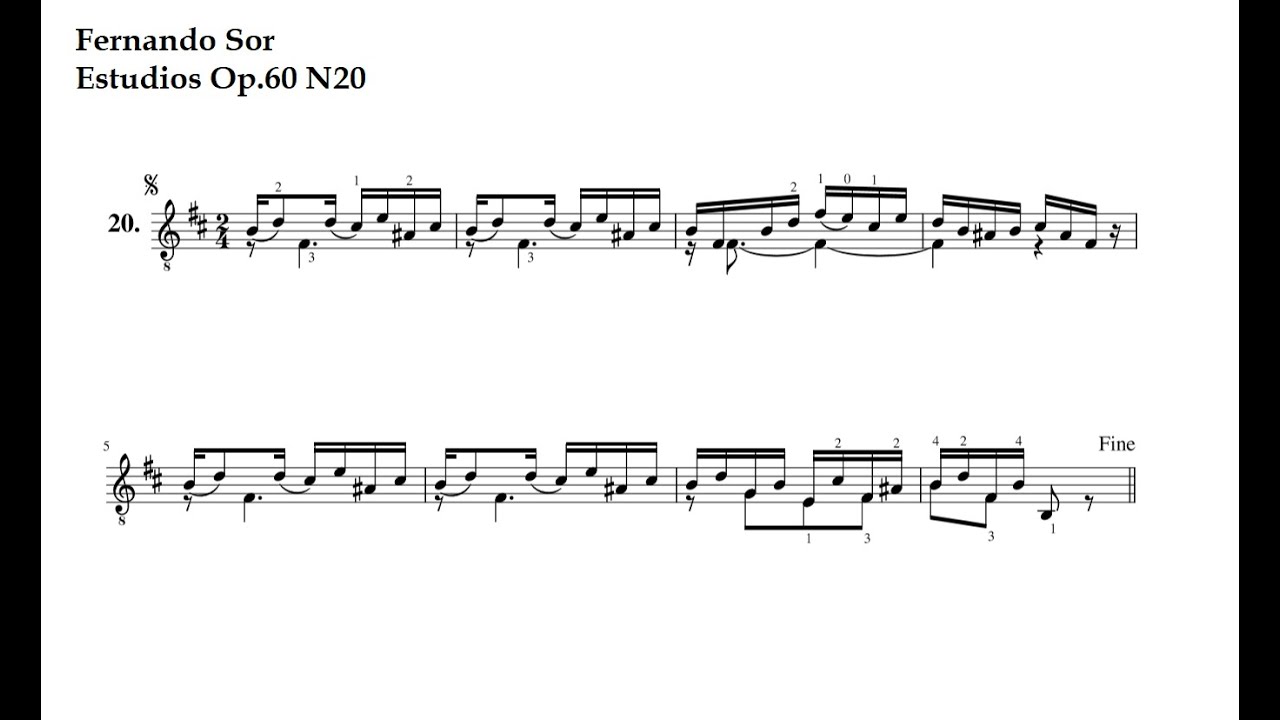 F. Sor. Op 60  Estudios 20, 21, 22