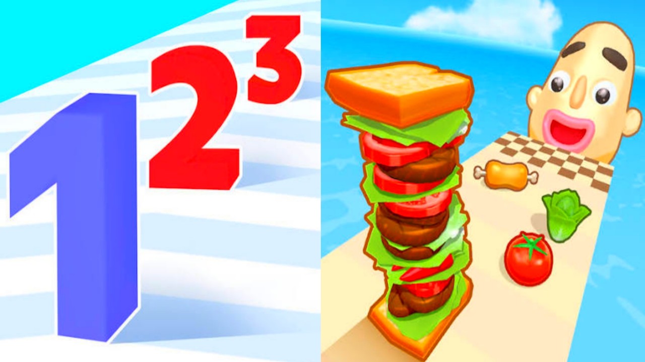 Number Master: Run And Merge Vs Sandwich Runner Gameplay IQ!