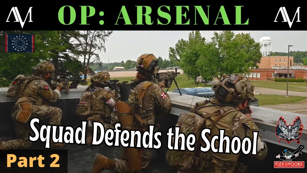 1100 Player Airsoft Game - Holding the School Against Multiple Squads | AMS Arsenal