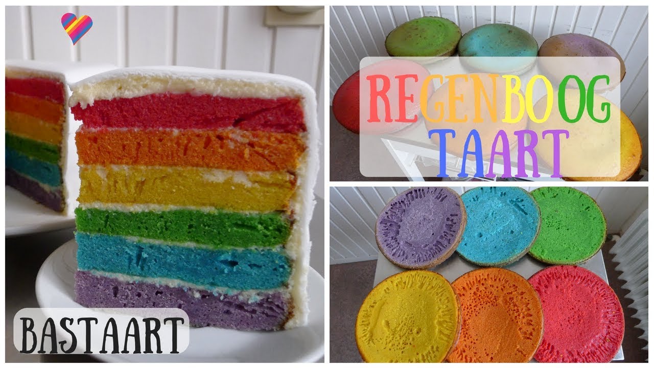 Recept voor een Regenboog Taart! (Rainbowcake) - Bakken met Bastaart