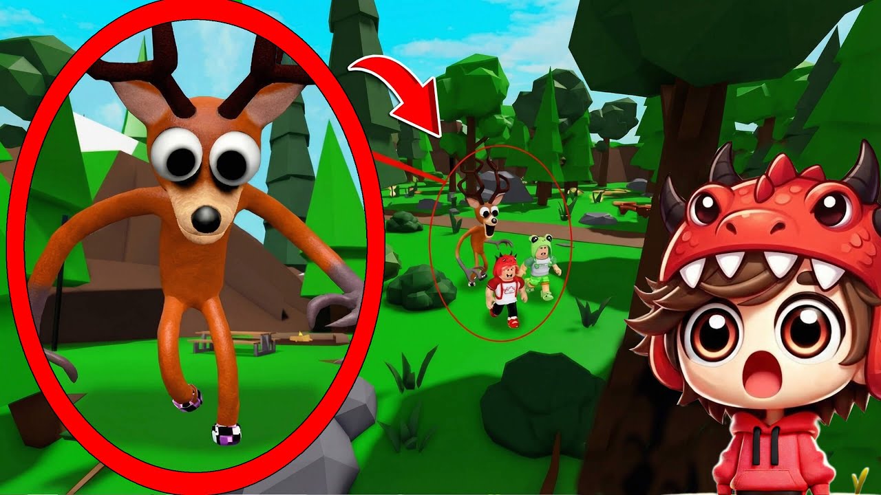 😱Red Dino & Mikey Frog SEES My Drone Catch a DEER from 99 nights in Brookhaven (Roblox)