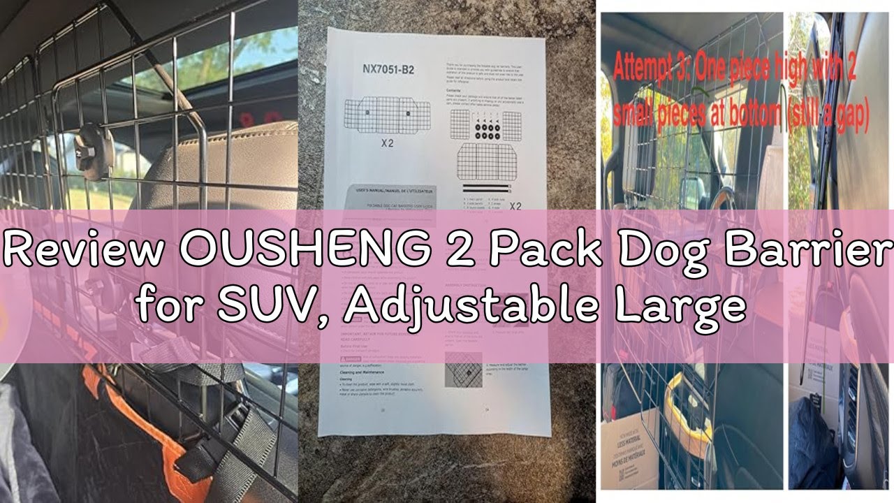 Review OUSHENG 2 Pack Dog Barrier for SUV, Adjustable Large Car Divider Universal-Fit Wire Mesh Pet