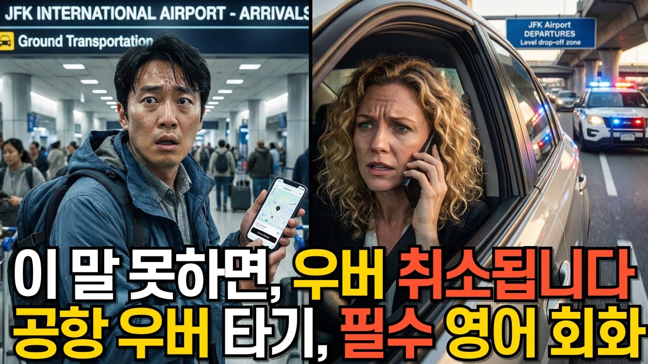 미국 공항 우버 타기 여행영어 회화 쉐도잉 | 1층? 3층? 기사가 취소한 이유