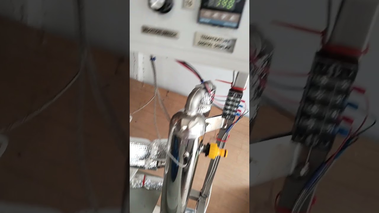 Final test before delivery of mini double action horizontal piston steam engine.