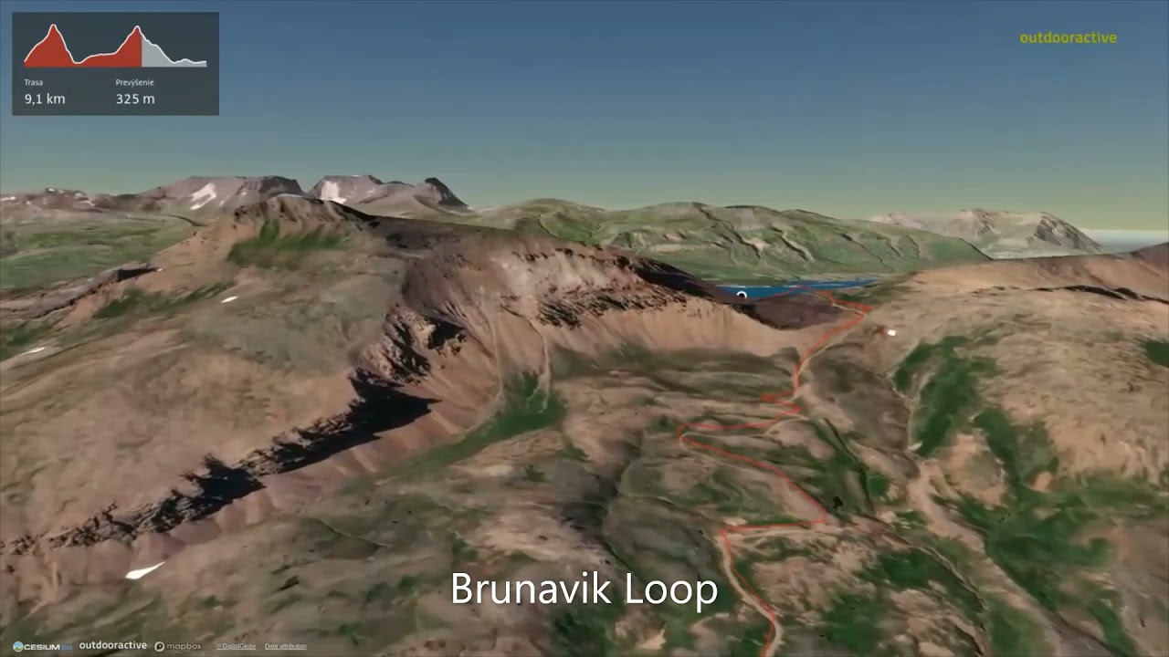 Brunavik Loop ∆ hiking trails ∆ 3d-trail.com/iceland/