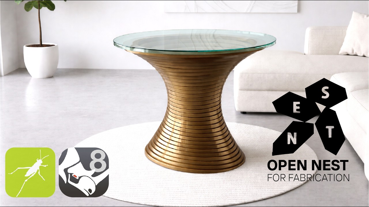 End Table Design and Fabrication Grasshopper for Rhino + Open Nest Parametric Script Tutorial