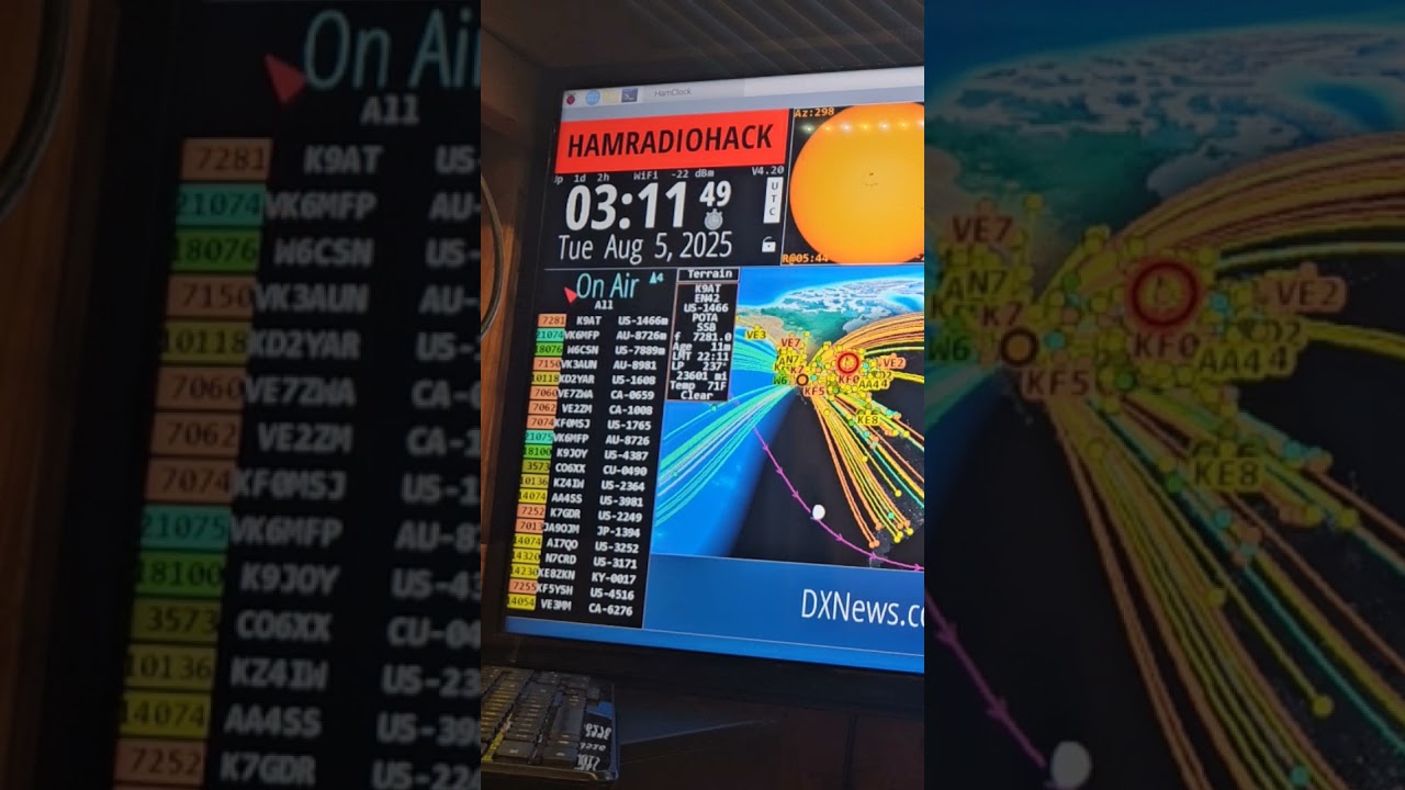 how to set local time and satellite tracker on hamclock