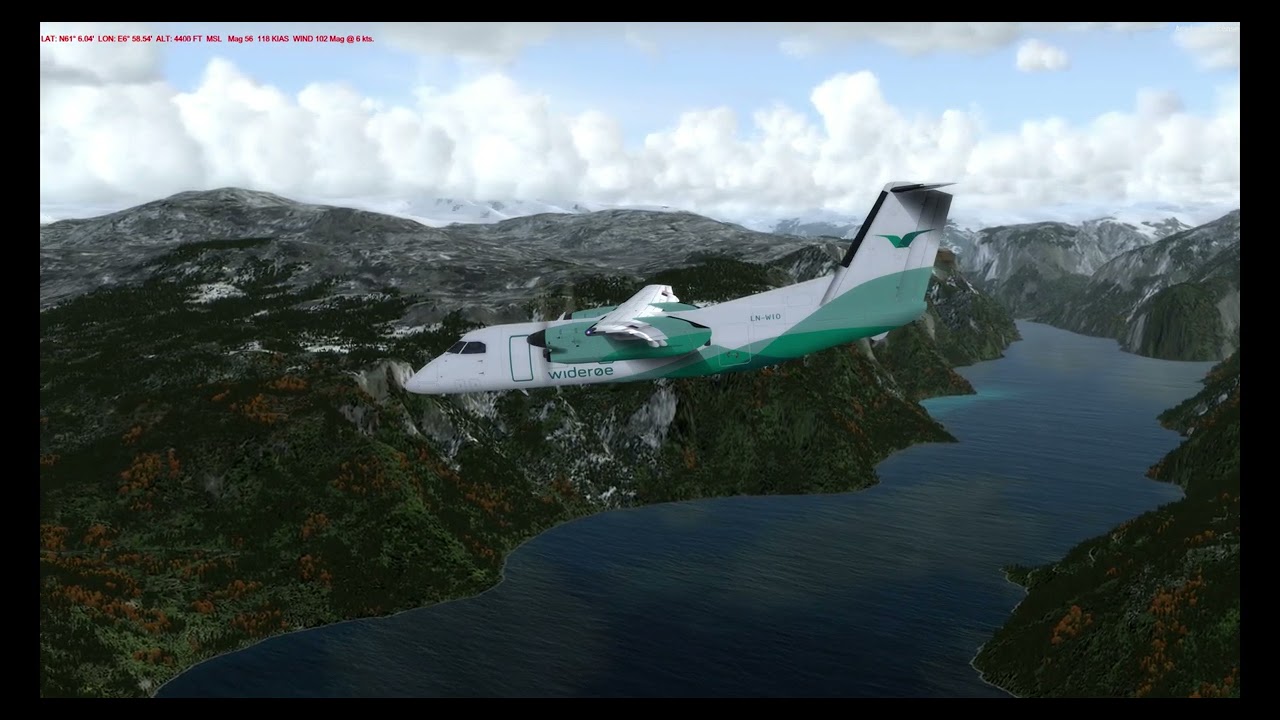 Sogndal approach Dash8 100 Widerøe