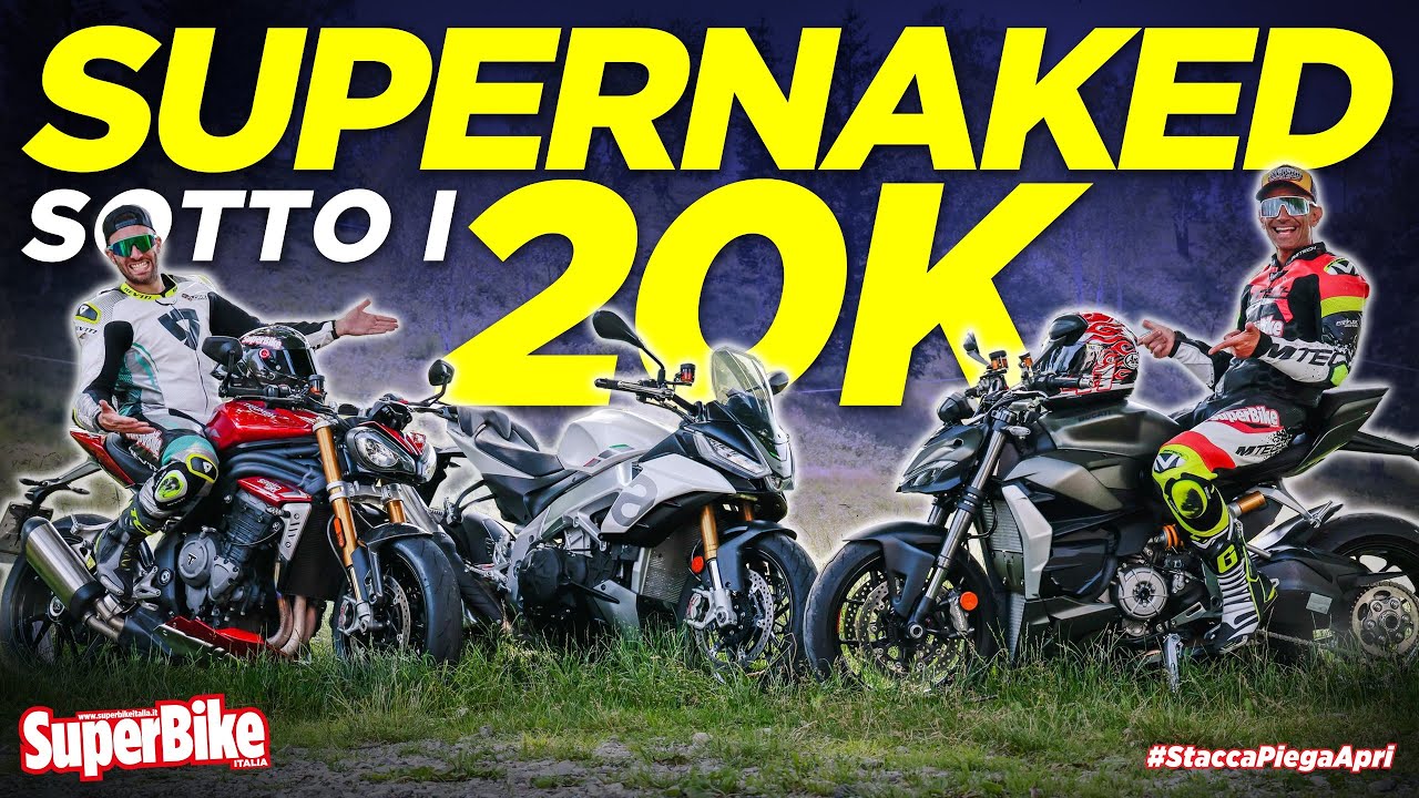MISSILI SENZA CARENE SOTTO I 20K! Speed Triple 1200RS vs Tuono V4 vs Streetfighter V2