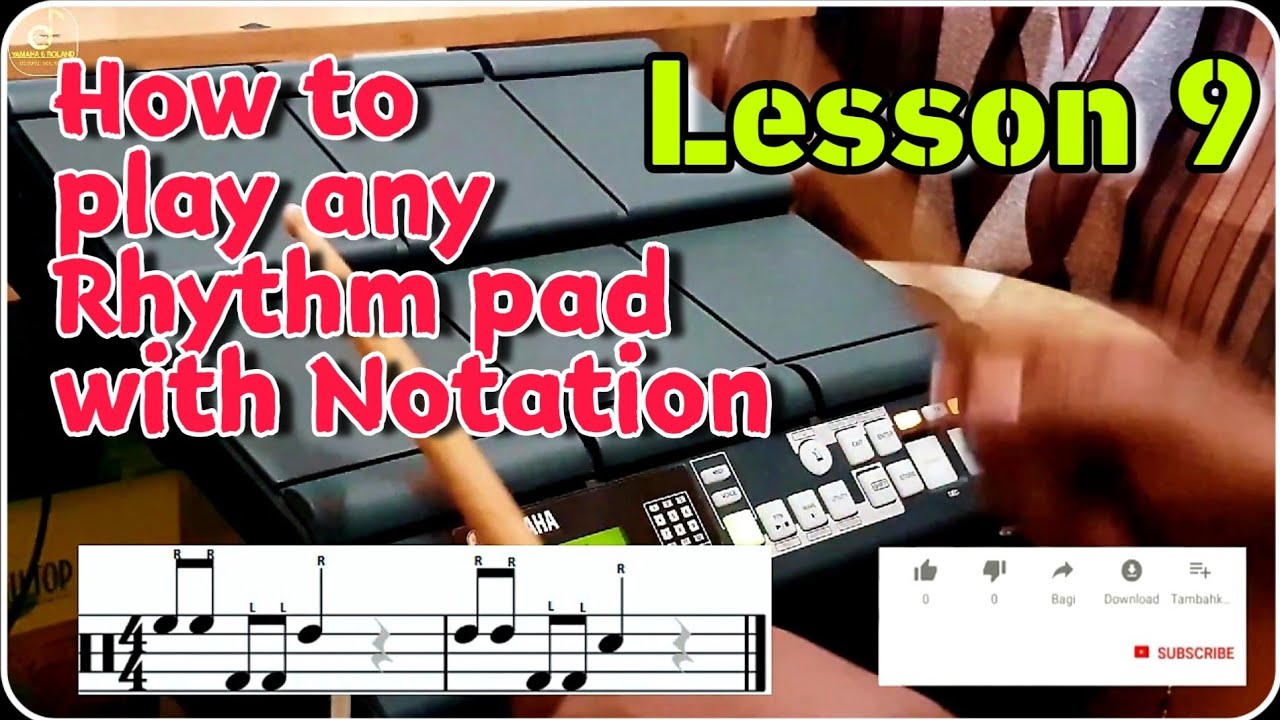 How To Play Rhythm Pad With Notation|Yamaha dtx multi 12| lesson 9|Yamaha & Roland Octapad Training