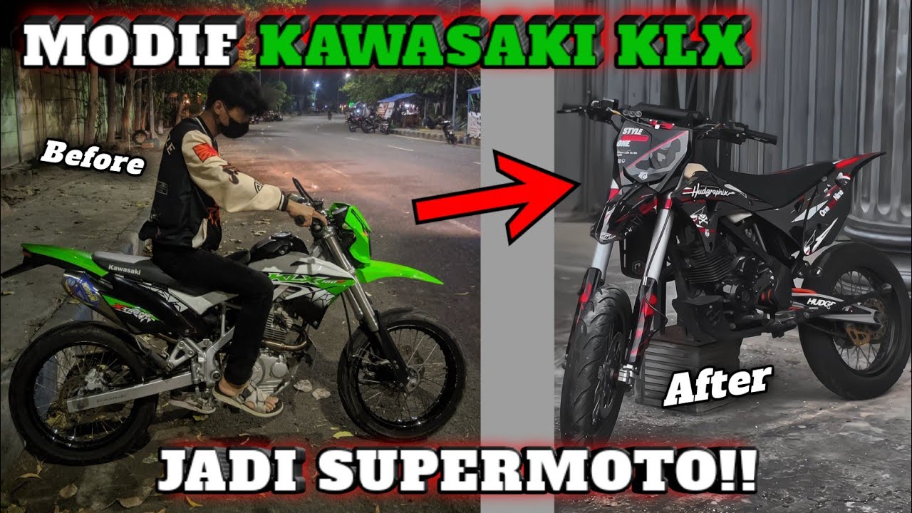 MODIF KLX BF JADI SUPERMOTO GANTENG POLL MASEHH🤤🔥