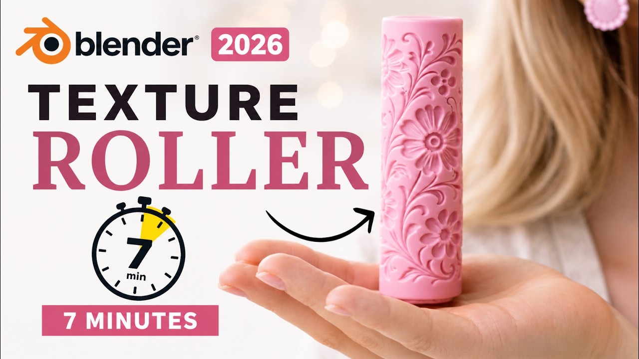 Texture Roller in 2026 Blender 3D Tutorial: The Fastest Way to Make Polymer Clay Roller