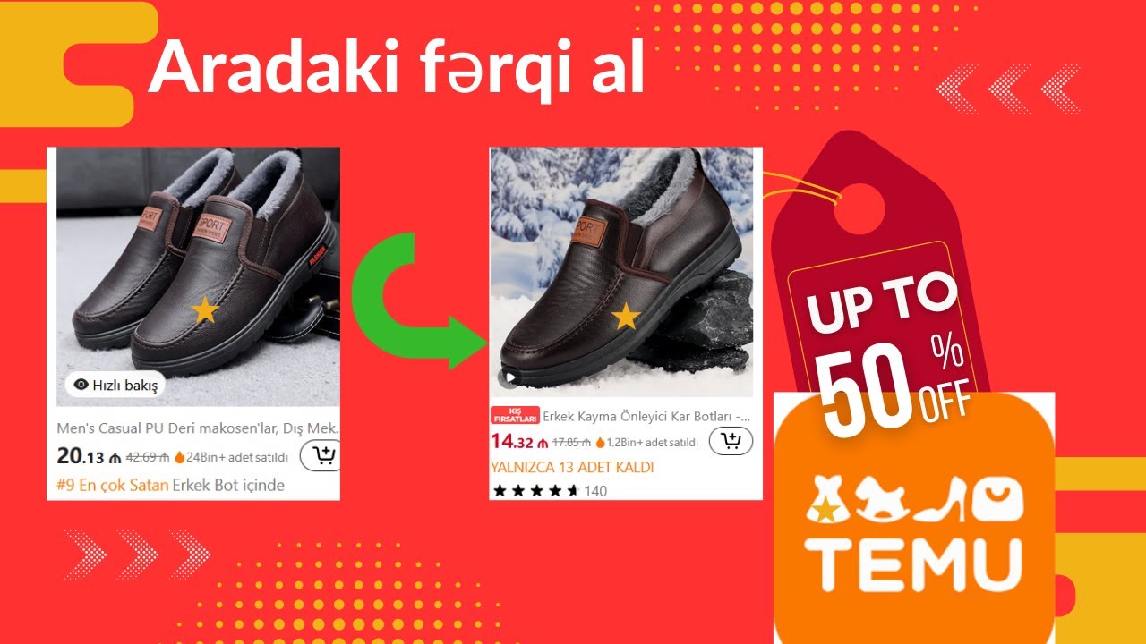 Temu aradaki qiymet ferqini geri almaq