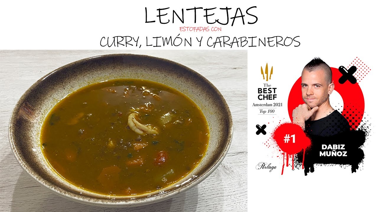 LENTEJAS ESTOFADAS CON CURRY, LIM&Oacute;N Y CARABINEROS | Dabiz Mu&ntilde;oz!!!