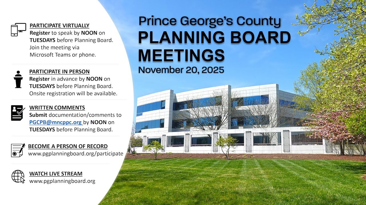 M-NCPPC Prince George's County Planning Board Meeting - November 20, 2025