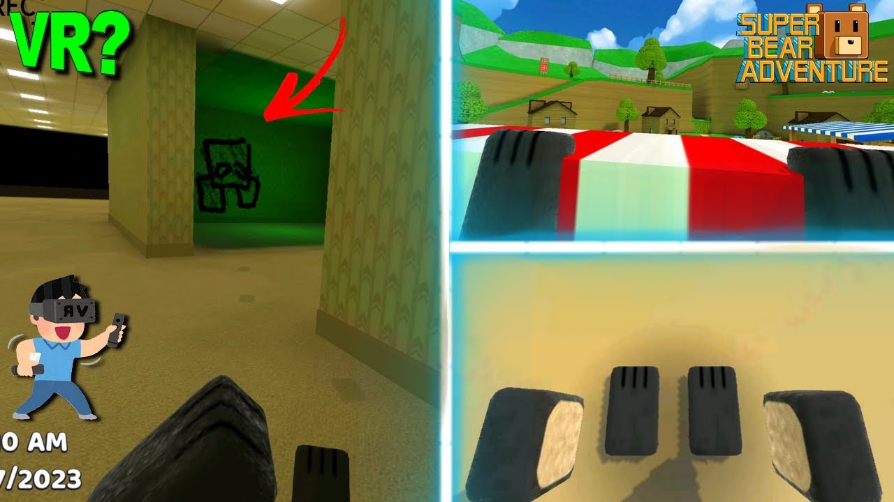 jogo do urso, JOGANDO EM PRIMEIRA PESSOA VR, FUI NA BACKROOMS, super bear adventure, coisas estranha