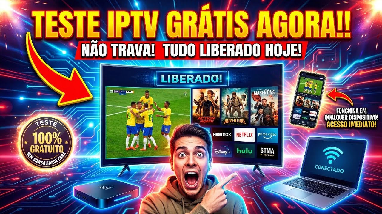 IPTV FUNCIONANDO LISO 🔥 TESTE GR&Aacute;TIS HOJE!