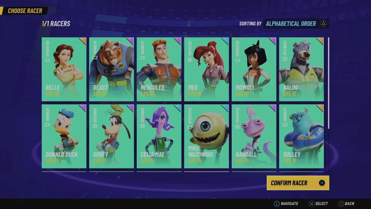 Disney Speedstorm PS5 *All Launch Characters*