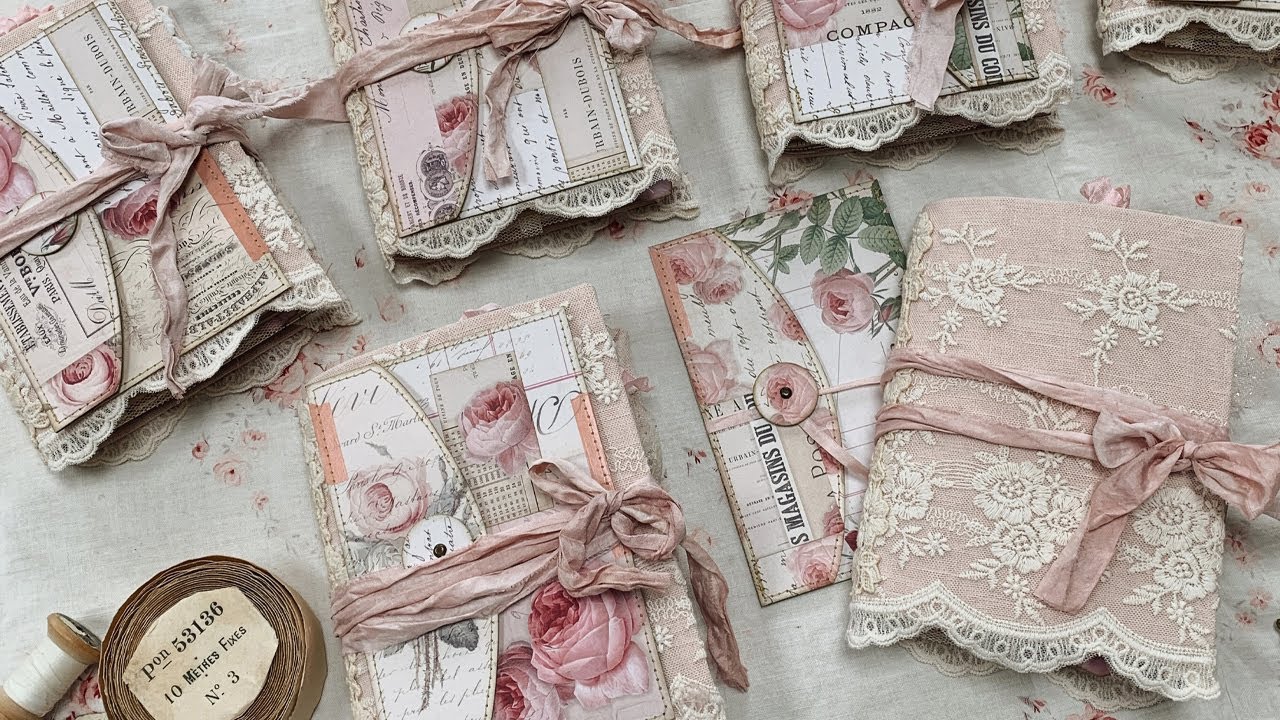 Pink Rose Shabby Chic Journal Flip through