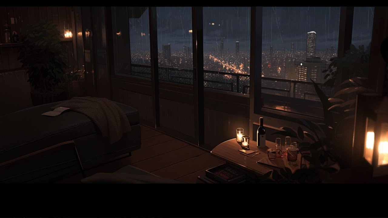 Soft lofi beats with gentle night rain.やさしい雨とローファイが包む静かな夜。Lofi Chill Music Room