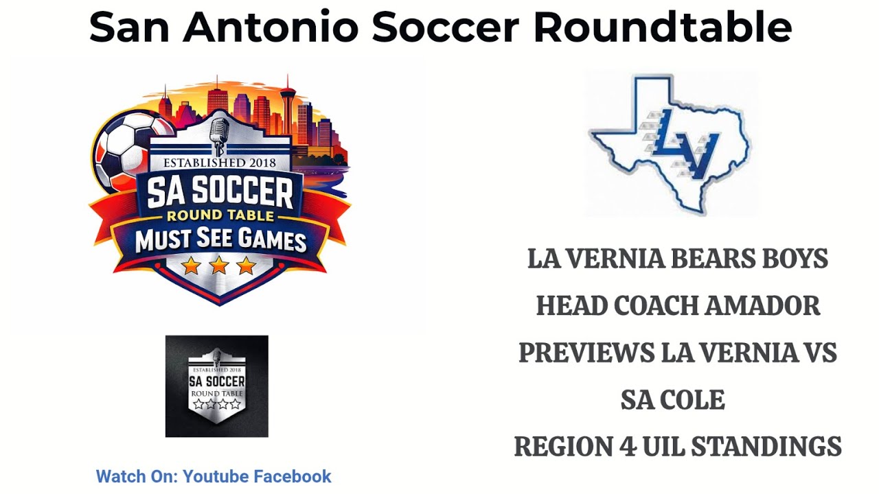 8:6 SA Soccer Roundtable: La Vernia Bears Boys  HC Amador   Region 4 UIL Standings