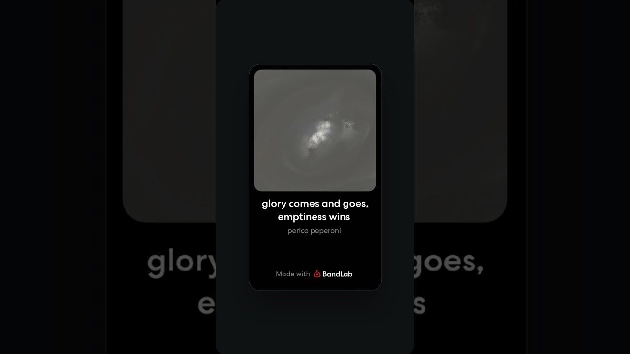 glory comes and goes, emptiness wins 