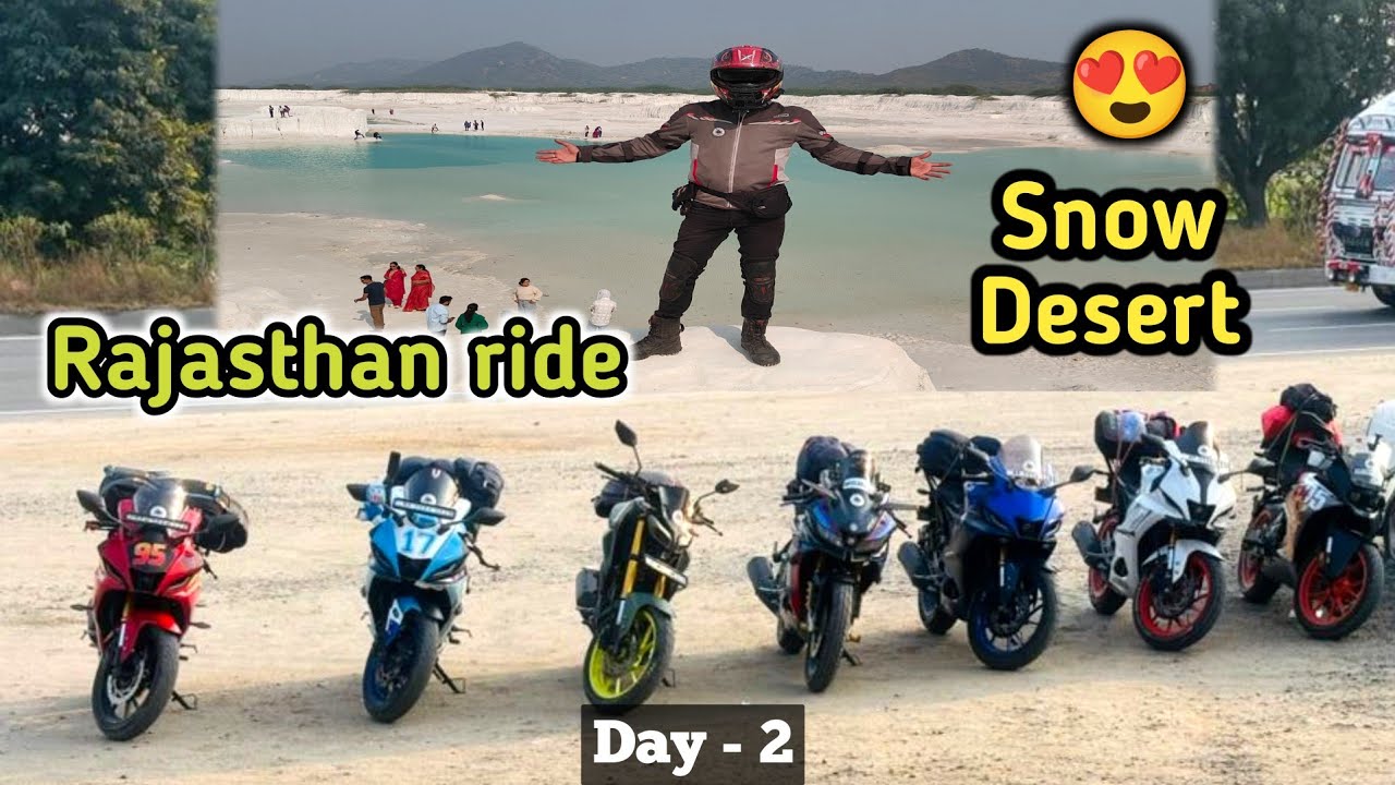 Snow Desert😍 Rajasthan ride Day-2🏍️ #rajasthan #longride #bikeride 