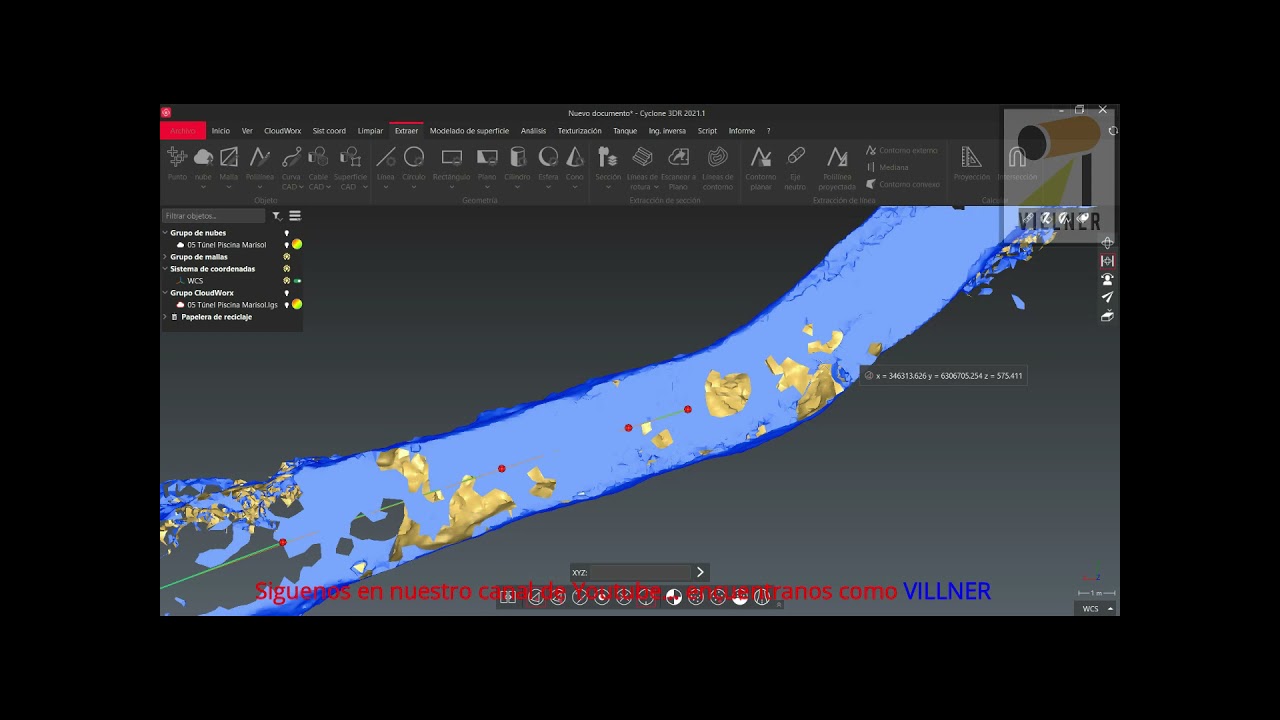 Tutorial: Software - Leica Cyclone 3DR | Perfiles Nube de Puntos túnel