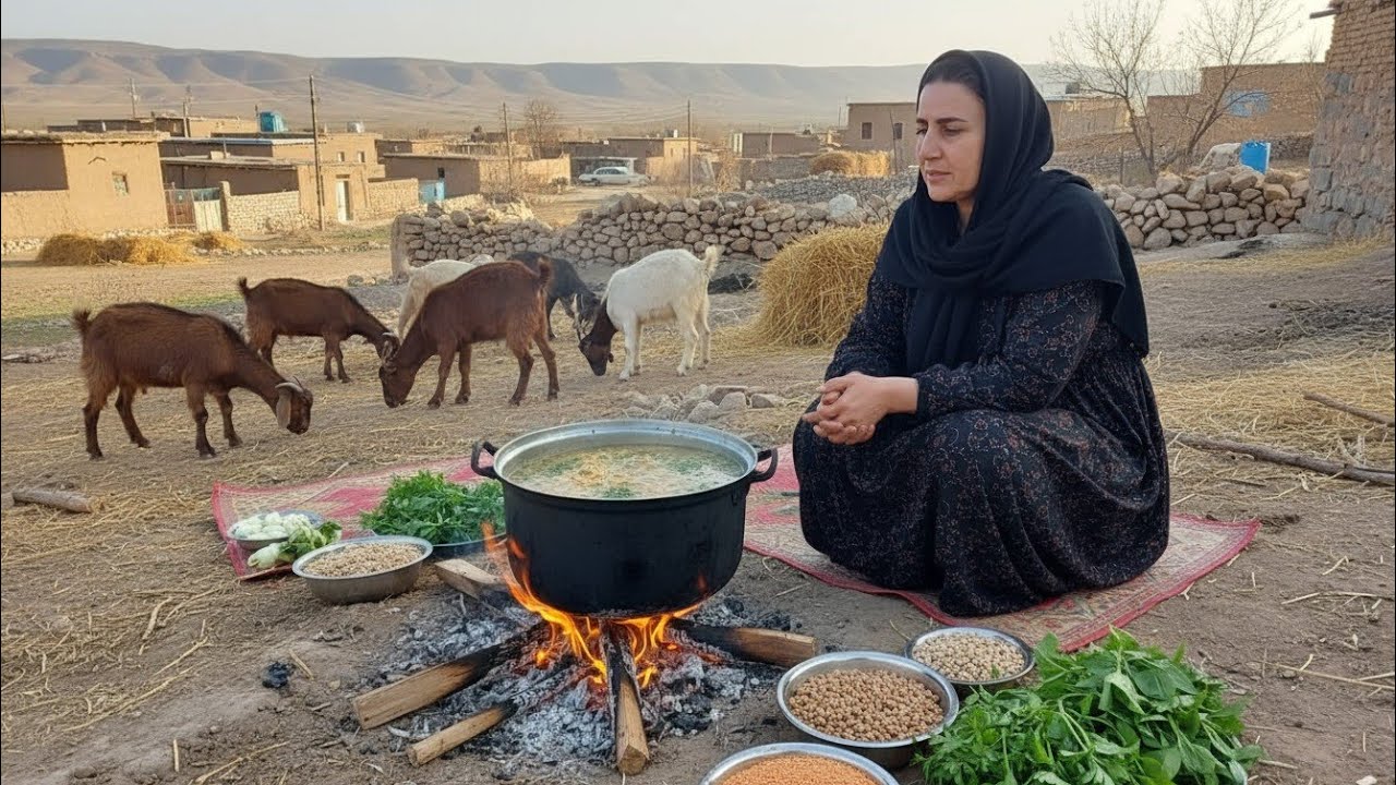 “A Peaceful Morning in My Iranian Village | Cooking & Feeding Animals”