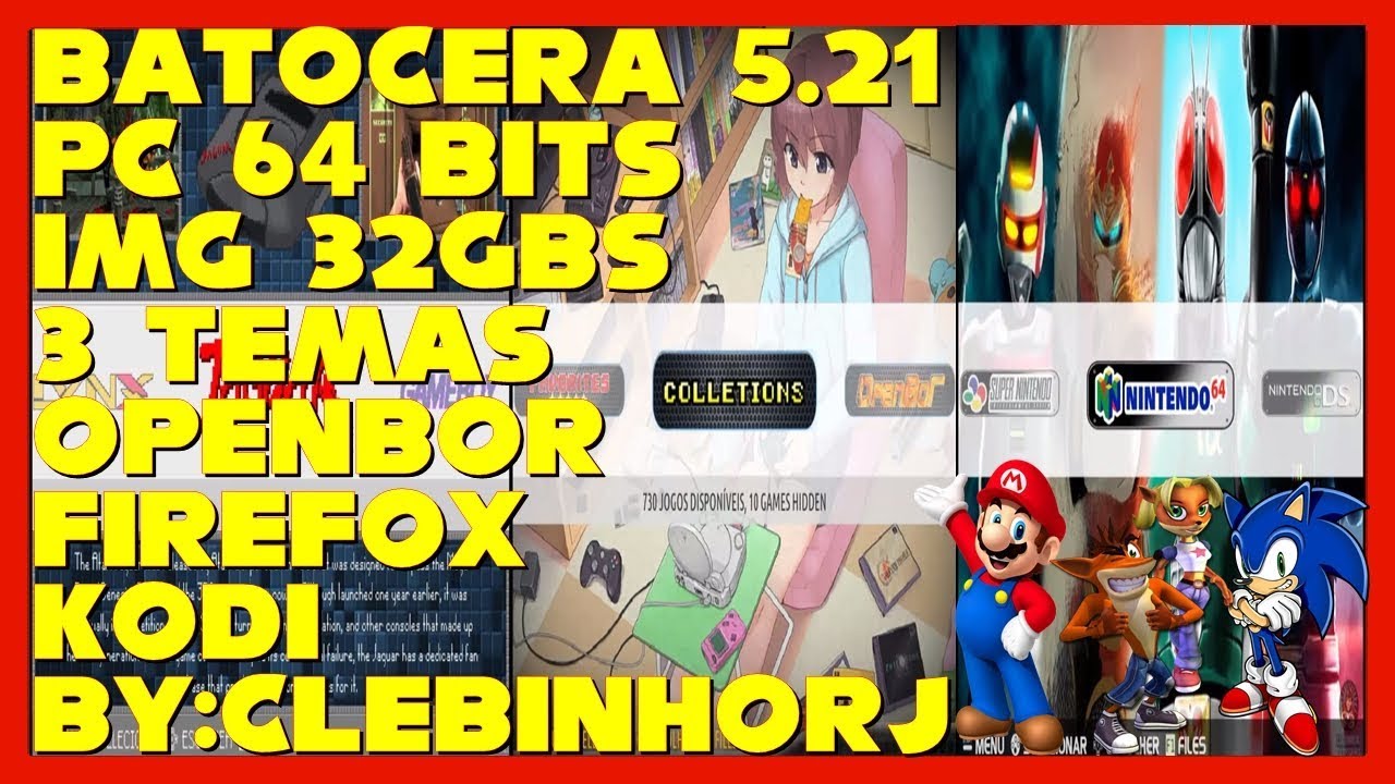 Batocera 5.21 Pendriver 32GB KODI+OPENBOR&FIREFOX PC64 BITS