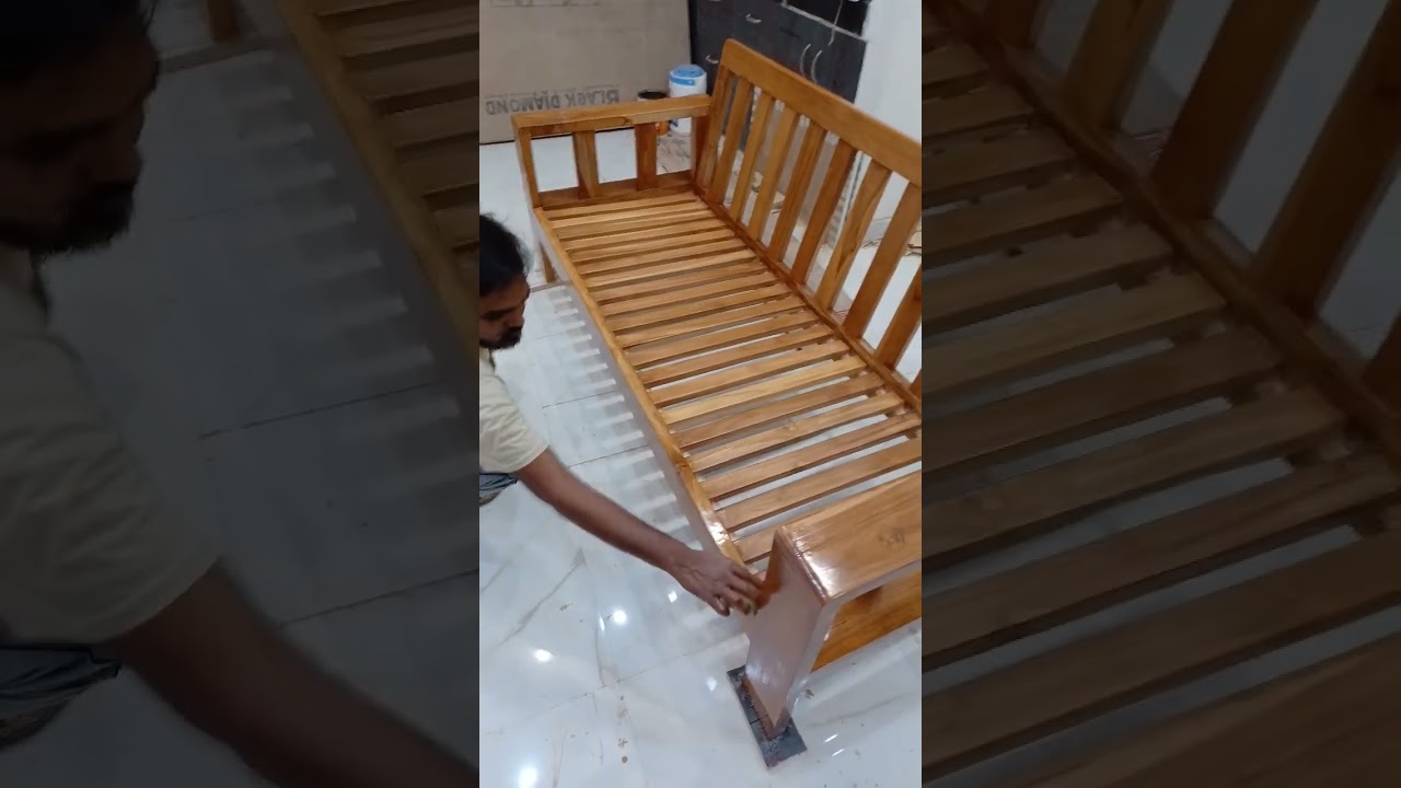 Solid wood Furniture | Sofa PU polish gloss ✨️ | natural wood polish | interior decoration #shorts