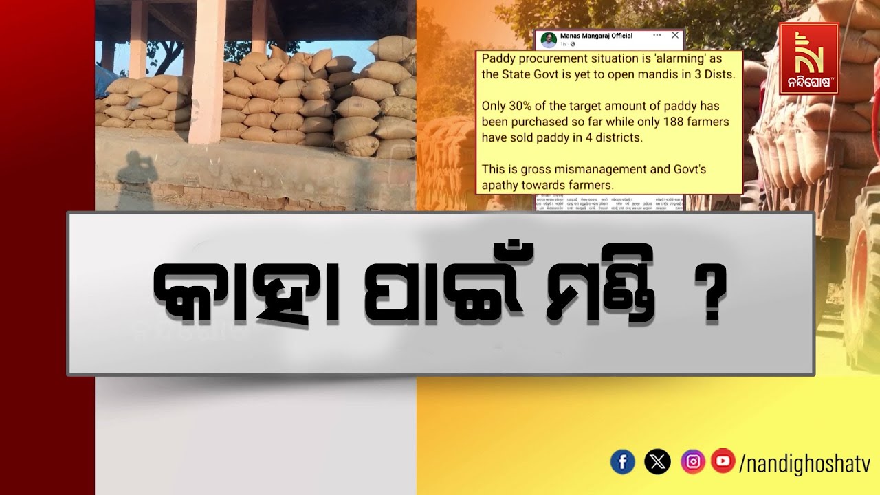 ମଣ୍ଡି ପରିଚାଳନାରେ ସରକାର ବିଫଳ, ଦିନ ଗଡୁଛି ଚାଷୀଙ୍କ ଚିନ୍ତା ବଢୁଛି | NandighoshaTV