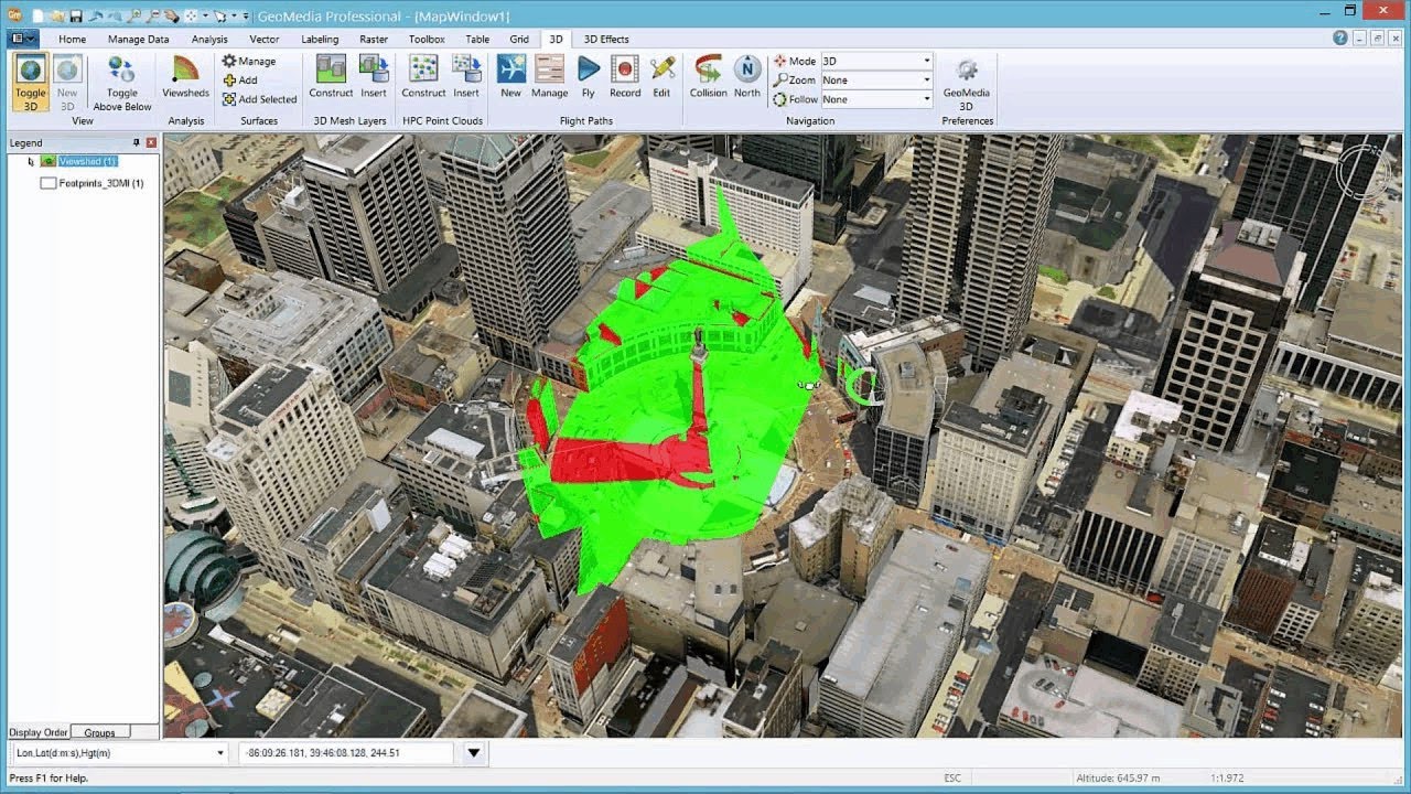 GeoMedia 3D Viewshed Demonstration