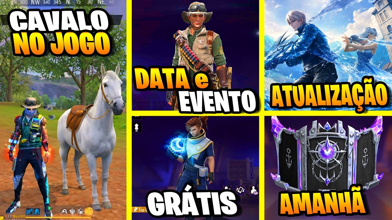 ATUALIZAÇÃO ABRIL 2026 DO FREE FIRE, ANDE DE CAVALO, NOVO PERSONAGEM, MEGA EVENTO, NOVIDADES FF