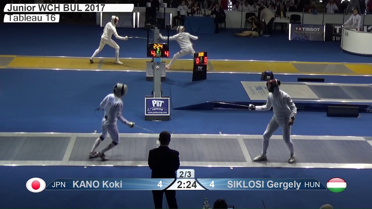 FE M E Individual Juniors Plovdiv BUL World Championships 2017 T16 04 blue KANO JPN vs SIKLOSI HUN