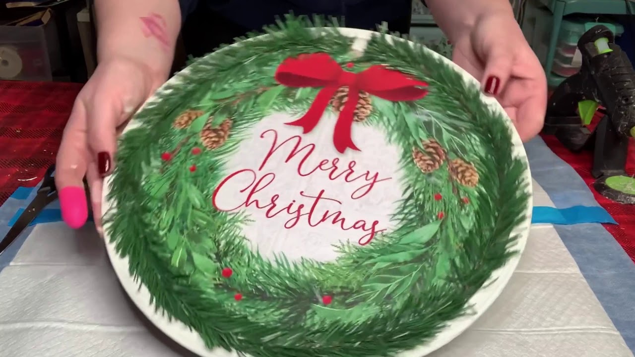 A very merry Christmas dollar tree pizza pan decor