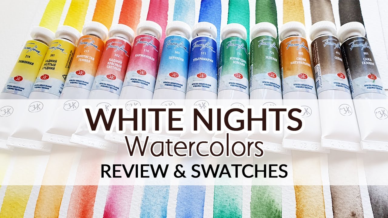 Watercolor Paints Review: White Nights Watercolor Tubes Review & Swatches, Watercolour Paint Review