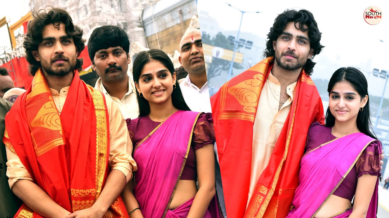 Hero Roshan Meka, Heroine Anaswara Rajan at Tirumala Tirupathi #roshanmeka #champion | South Mirchi