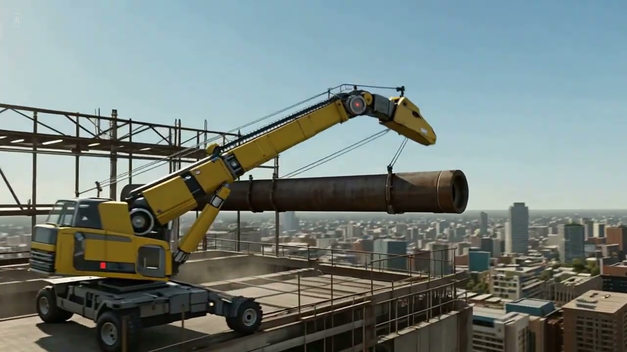 🦒 Giraffe Crane Lifts 50 Tons! Future Skyscraper Beast 🏗️ #Shorts